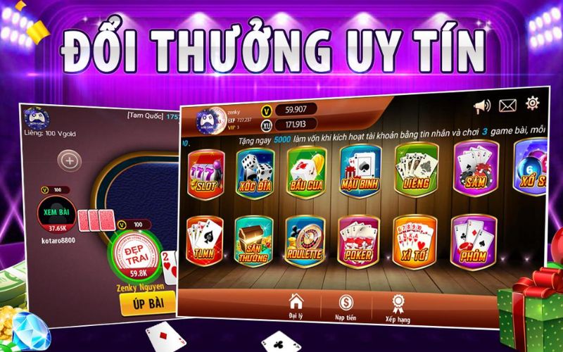 Game đánh bài online đổi tiền mặt